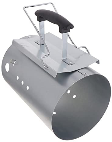 HANABASS Ciminiera Accendi Carbonella Barbecue con Manico Nylon Antiscottatura e Scudo Termico Accendifuoco per Esterno Barbecue Forno e Pizza Ventilazione Ampia per Accensione Rapida e