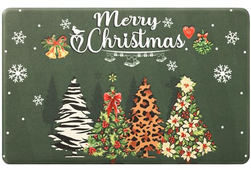Carvapet Tappetino da cucina antiscivolo per Natale, anti-affaticamento, in piedi, imbottito, comfort, cucina, pavimento in PVC, impermeabile, per scrivania in piedi, cucina, ufficio (Natale, 44 x 70