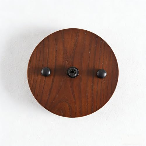 QJCMUUYI 5.1 Wooden Ceiling Canopy Kit Handmade Wood Ceiling Plate for Pendant Light,Hanging Lights,DIY Chandelier Fixture Walnut Color(Complete Hardware Included)