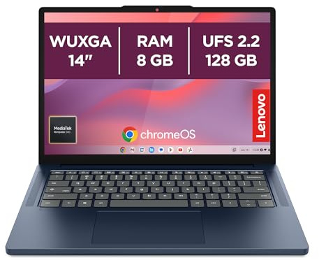 Lenovo Chromebook m Laptop | 14 WUXGA Touch Display | MediaTek Kompanio 540 | 8GB RAM | 128GB SSD | ARM Mali-G57 MC3 Grafik | ChromeOS | QWERTZ | exkl. Farbe in Cosmic blau | 3 Monate Premium Care