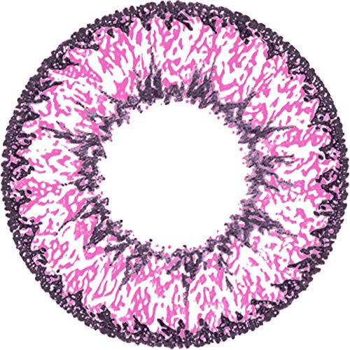 Matlens - Pro Trend Farbige Kontaktlinsen ohne Stärke rosa pink Super Nudy 14.2mm circle lens PC-237 2 Linsen 1 Kontaktlinsenbehälter 1 Pflegemittel 50ml