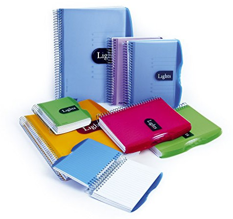 Mintra Corporation Notizbuch Lights, 150 Blatt, DIN A4 / A5 / A6, liniert oder kariert, PP-Umschlag, Spiralbindung, Spiral-Notizbuch mit Hardcover (DIN A4- liniert, grün)