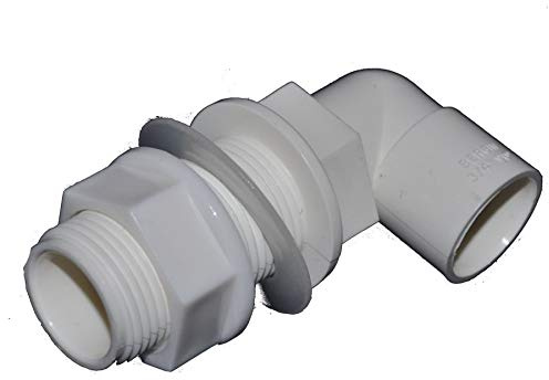 Solvent Weld 21.5mm Overflow Pipe Bent Tank Connector - Pack of 2
