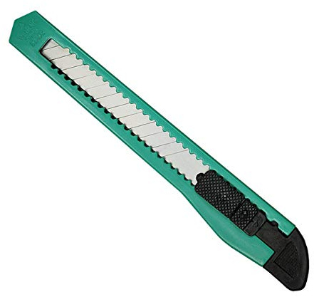 HELO 72 x Cuttermesser Teppichmesser Set (grün) mit 8 mm breiter Abbrechklinge. Klingenstärke: 0,4 mm, stabile Klingenführung, Allzweckmesser mit ergonomisch geformtem Kunststoff Gehäuse
