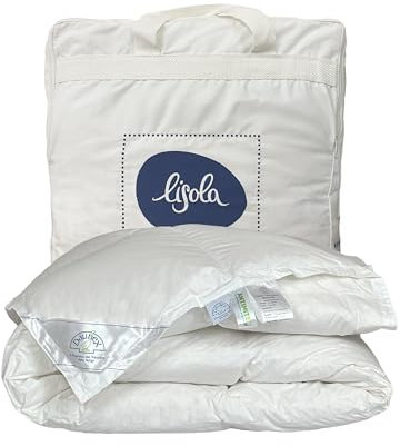 Daunex Piumino Una Piazza e Mezza, 200 x 200 cm, 100% Piumino D'Oca Siberiana, Mezza Stagione, Anallergico e Antiacaro, Lavabile in Lavatrice, Made in Italy. Modello: Courmayeur Medium