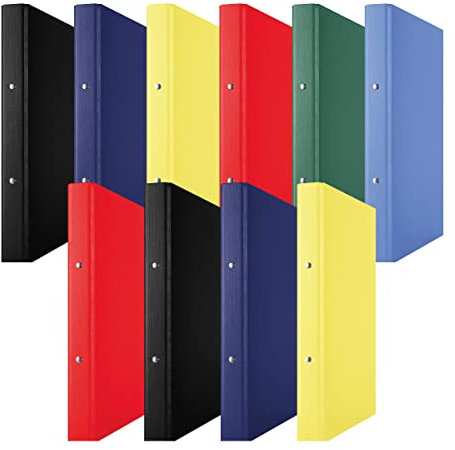 DONAU 3732001PL-99 Ringbuch Farbig sortiert | 2-O-Ring-Mechanik 20mm DIN A4 Ringordner Pappe/ Kunststoff | Aus 1,9 mm dickem Karton mit öko PP 100µ | 10er Packung