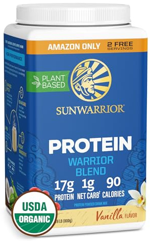 Organic Plant Based Protein Powder | Vegan Organic Protein Powder Vanilla Flavored with BCAA Amino Acids & Hemp Seed Pea Blend | Non-GMO Soy Dairy Filler & Gluten Free (Vanilla, 32 Servings)
