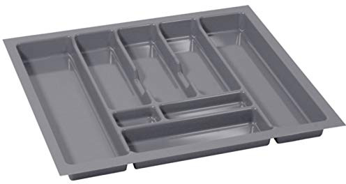 ALUSFERA Besteckkasten für Schubladen 70cm – Schubladen Organizer mit Fächeraufteilung – Hochwertiger Schubladen Organizer Küche für Mehr Ordnung – Anpassbar und leicht zu reinigen - 630x490mm Silber