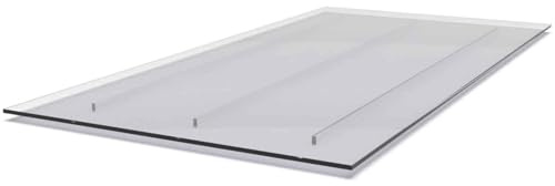 Lichtschachtabdeckung Acryl 1100 x 450 mm | Kellerschachtabdeckung / Regenschutz für Lichtschacht / flach mit Stegen aus Acrylglas zum Auflegen