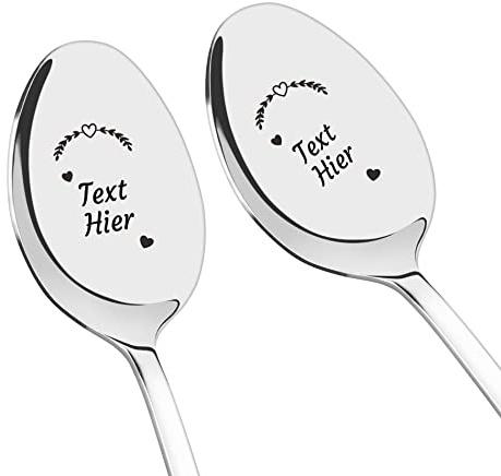 Personifizieren Jahrestag Geschenk für Ihn Sie, 2 Stück Kaffeelöffel mit Gravur