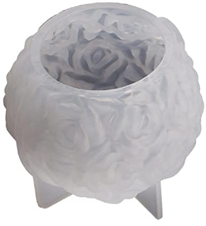 Stampo per candela a sfera rosa stampo per candele profumato stampo per candela a fiore rotondo stampo per candela in silicone stampo a sfera per fiori in gesso fai da te