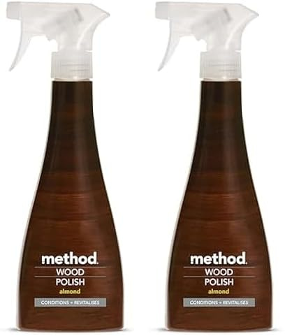 Method Wood Polish Spray, Floor Cleaner For Wood, Almond, 354 ml (Pack of 2)