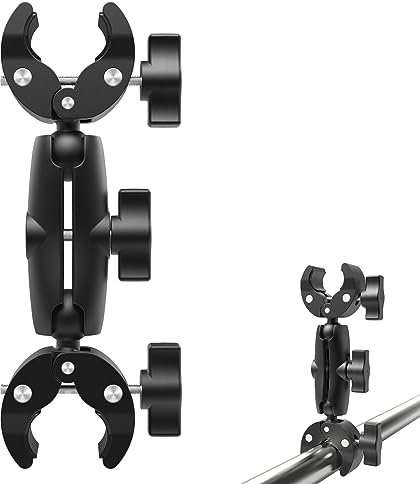 ERFGT Super Clamp 360° Rotatif avec Support de Caméra Double Pince pour Magic Arm, Réflecteur, Trépied, Moto, Vélo, Lumière