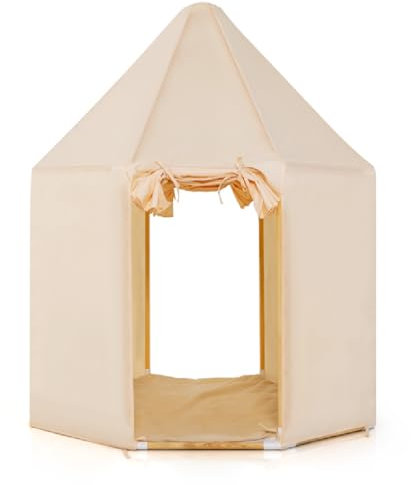 Maxmass Kids Tent, Indoor Children Playhouse with 2 Doors, Thick & Washable Mat, Large Kids’ Castle Play Tent for Boys Girls Over 3 Years