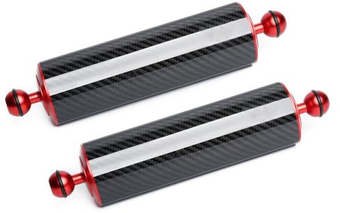 LetonPower Unterwasser-Schwimmarm aus Kohlefaser, für ultraleichten Wasserarm, Dual 1-Zoll-Ballauftrieb, Schwimmarme, Beleuchtungssystem für Tauchtablett (Rot, D60mm, 10)