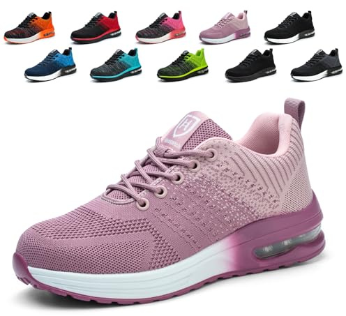 Hitopteu Zapatos de Seguridad para Hombre Mujer Comodo Ligero Calzado de Seguridad Deportivo con Punta de Acero Zapatillas Zapatos de Trabajo Transpirables