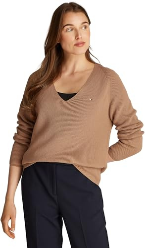 Tommy Hilfiger Jersey Mujer Cardi Fine Cuello de Pico