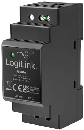 Logilink PS0016 Hutschienen-Netzteil (DIN-Rail) 24 V 1.5 A 36 W Inhalt 1 St.