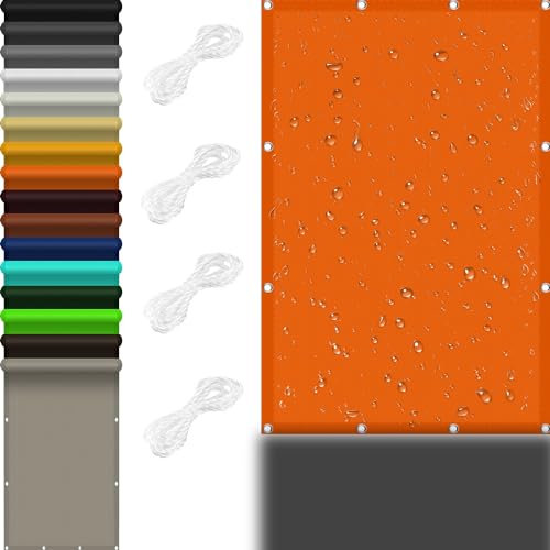 Brise Vue Balcon pour Pergola Jardin 2.5 x 2.8 m 98% UV Protection,Polyester, Toile Ombrage Imperméab avec Oeillets avec Cordons pour Patio Jardin Terrasse, Orange