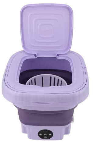 Machine à Laver Portable, Puissant Détachant Automatique ABS et PP 11L 110 à 240V, Mini Seau avec Tuyau de Vidange pour Camping-car (Prise UE)