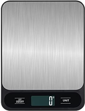 Lancoon Balance Alimentaire Intelligente 10kg/1g Balance De Cuisine NuméRique Grammes Et Onces Pour La Cuisine, La PâTisserie Et La Perte De Poids Acier Inoxydable Pile Incluse Noir