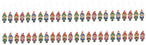 PRETYZOOM 48 Pièces Pendentif Casse-Noisette Casse-Noix Suspendus De Noël Décoration De Soldat Casse-Noisette Personnage De Marionnette Artisanat De Casse-Noix Jouets Casse-Noisette Bois