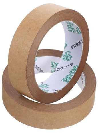 PLAFOPE 2rolls Heavy Duty Self-Adhesive Paper Tape Kraft Tape for Sealing Shipping Needs