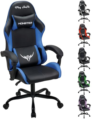 play haha Ergonomic Gaming Chair for Adults,High-Back Racing Style,150kg Capacity,High Density Foam,Faux leather,for gaming home or office use Desk chair