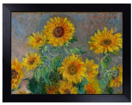 Claude Monet Bouquet Of Sunflowers | Lap Tray with Bean Bag Cushions | Padded Cushion Base | Portable TV Tray Table for Eating, Working, Crafting, or Laptop Use