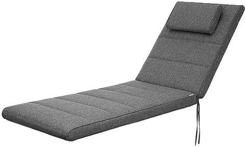 Bjird - Liegenauflage, Auflage Gartenliege 195x60x7 cm - Polsterauflage für Sonnenliege, Auflagen für Deckchair - wasserabweisend, doppelseitig - Graphit