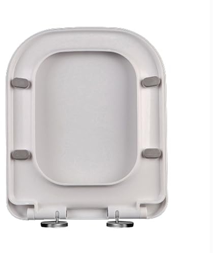Giural Sedile WC Quadrato, Copriwater Universale Tavoletta WC con Chiusura Ammortizzata, Copriwater Chiusura Rapida,Coperchio WC, Bianco, Rettangolare, 4 Misure Disponibili,04B 36 * 45cm