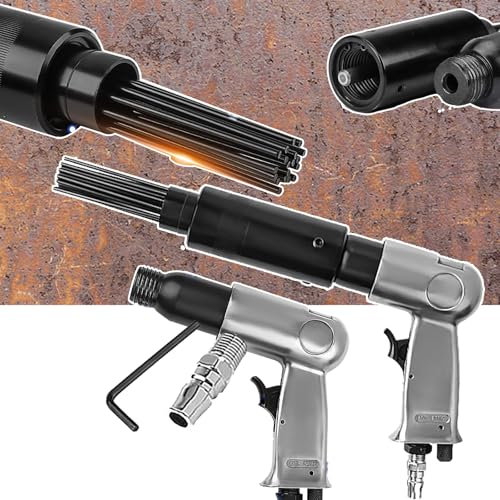 Herramienta de aire escalador de agujas, eliminación de óxido, kit de herramientas de desbarbado, agarre cómodo, ideal para proyectos de bricolaje de taller, diseño de 19 agujas, eliminación eficiente