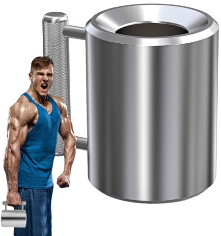 Heavy Dumbbell Coffee Mug, Ergonomic Anti-Slip Metal Bottle, Portable Funny Fitness Design, Novelty Mug for Beer, Water, Outdoor Sports, Workouts, Travel and Gym Lovers