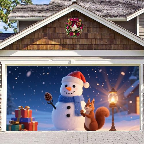 Copertura della porta del Garage di Natale, Banner della porta del Garage di Natale Decorazioni di Natale, Grandi Teli di Sfondo Inverno per Parete Porte Giardino Esterno Sfondi Decorazione di Festa