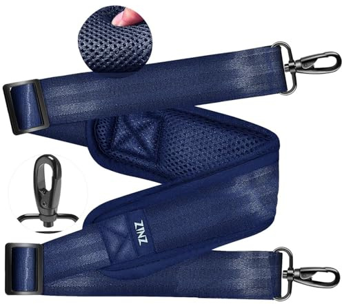 ZINZ Ultra Tjock axelrem,med fast pad 76 universal väskrem,med andningsbar kudde och dubbla balanserade justerbara spännen,för bärbar datorväska Messenger Bag Crossbody etc,Mörkblå