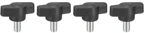 QUARKZMAN 4 Stück Flügelschraube M6 x 10mm | Rändelschraube Sterngriffmutter mit Griff, Sternschraube Sternkopfschraube Klemmknopf für Werkzeugmaschine Anziehen Geräte