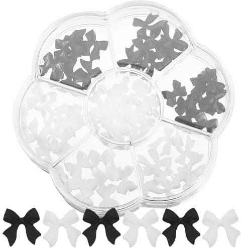 GALPADA Caja de Accesorios Diseño Elegante y Chic para Decoración de Uñas Perlas y Lazos de Plástico para Arte de Uñas en Graduación y Escuela