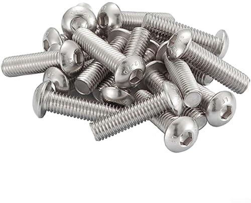 20 M6 Innensechskant-Halbrundschrauben, Vollgewinde, für Haushalt und mechanische Anwendungen, aus 304 Edelstahl (16 mm)