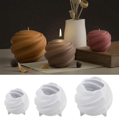 Silikonformen Gießformen Kerzen,3 Stück Silikon-Kerzenformen,Gießformen Silikon,Kerzenformen Zum Gießen Set,für DIY Bienenwachs,Aromatherapie,Kerzenherstellung,Handgefertigte