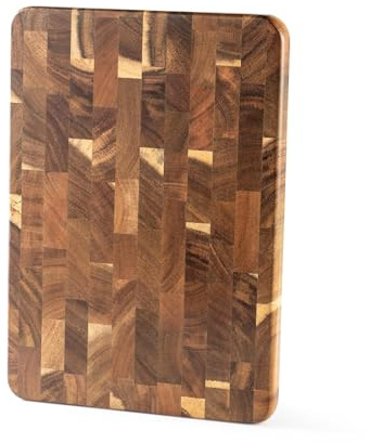 Schneidebrett Holz Hackbretter Schneidbrett Akazienholz 40 x 28 x 2.5 cm Holzschneidebrett Dicke Holzbretter Schachbrett Hackbretter Küche Geschenke für Mama Papa
