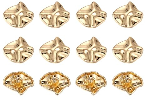 QUARKZMAN 12 Piezas De Botones Cuadrados De Metal, 16mm Forma Cuadrada Con Un Solo Agujero Para Coser En Blusas Camisas Y Accesorios De Ropa DIY, Dorado
