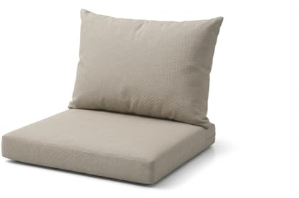 DREAMLAYER Rattan Garden Furniture Cushion Set – Outdoor Replacement Cushions for Patio Sofa & Conservatory – Water Resistant Covers (Grey, Back Only)