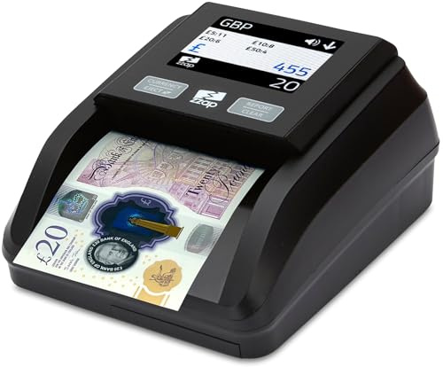 ZZap D40 Counterfeit Banknote Detector - 100% Accurate, Full Colour Screen, 7 Currencies - Money Checking Machine