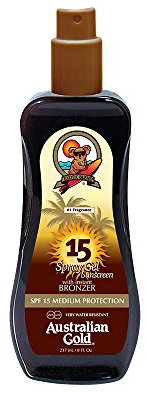 Australian Gold 15 SPF Protector Solar con Bronceador, Marron, 237 Mililitros, Loción