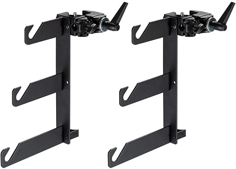 Manfrotto 044 Pack de 2 Crochets Triples avec Clamps Noir