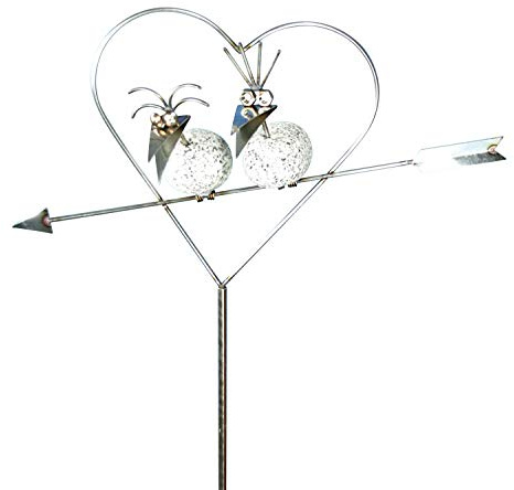 Gebrüder Lomprich Steinvogelpaar SV Herz am Stab, Höhe ca. 120 cm