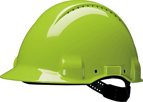 3M Peltor Schutzhelm G3000D, ABS, Belüftet, Neon/Grün | G30DUV, Helm Innenausstattung mit Leder SchWeißband und Pinnlock Verschluss