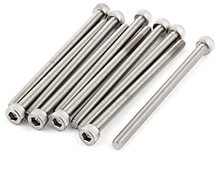 sourcing map 10 Stück M5 x 80mm Gewinde 304 Edelstahl Innensechskantschraube Innensechskant Schrauben DIN912 Zylinderschrauben mit Innensechskant Maschinenschrauben Gewinde