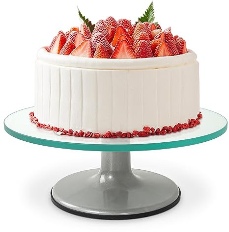 Uten Molde para Pasteles Giratorio, Puesto de Pasteles, Soporte para Pasteles de Vidrio de 8 mm de Espesor, Soporte para Exhibición de Pasteles, para Hornear Herramientas, Diámetro 30 cm