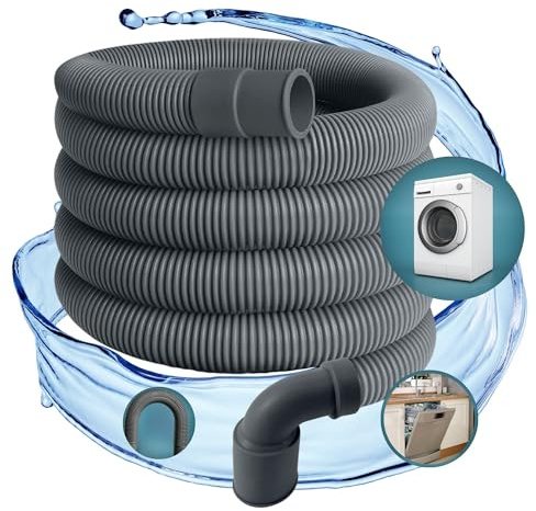 TronicXL Tuyau de vidange professionnel par exemple pour AEG, Miele, Siemens, Bosch, 22 mm coudé, 19 mm, droit, 0,5 bar, 60 °C, 2,5 m, machine à laver et lave-vaisselle 00668114 284849 00284849 358306